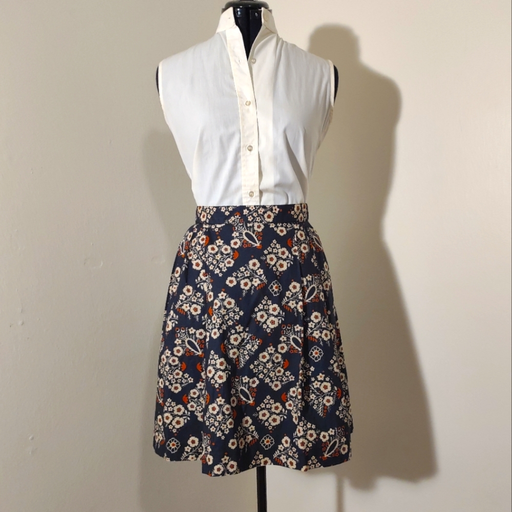 L.L. Bean printed cotton skirt